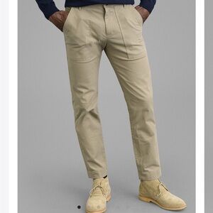 Proper Cloth Khaki Herringbone Canvas Fatigue Pants 35 X 28 Button Fly $150